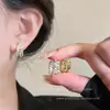 Pendientes de Aro Doble Capa Plateados Rotos Brillantes para Mujer, Lujo Accesible, Pendientes Elegantes de Gama Alta, Pendientes Versátiles para el Día a Día