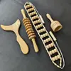 Conjunto de Massageadores de Madeira Mais Vendido da Amazon, Bastão de Rolamento, Placa Gua Sha, Conjunto de Vários Estilos, Conjunto de Gua Sha de Madeira