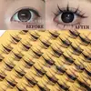 Venta Caliente Transfronteriza 120 Racimos de Pestañas Postizas Naturales Curvadas C 8-16 mm Injerto Segmentado DIY Pestañas Individuales Gruesas y Rizadas