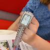 Relógio de pulso retangular Shigaodi para mulheres, mostrador de fritilária, ponteiros com diamante, pulseira de aço, novo 2024, comércio exterior, Atacado