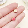 Gota de Aceite Tamaño Pequeño 8*7mm 10 Colores Corazón Corazón de Melocotón Colgante de Aleación Pulsera DIY Collar Accesorios de Joyería Fabricante Stock Listo