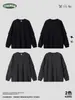 Sudadera Pesada para Hombre Ckx de Algodón Puro 420g con Diseño Falso de Dos Piezas, Lavada y Desgastada, Borde Enrollado, Mangas de Doble Capa, Sudadera de Cuello Redondo