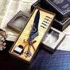 Pavo Real Azul mecánico punk alas pluma pluma de inmersión tinta regalo publicitario pluma de ave set de plumas