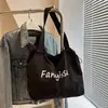 Bolsa de Lona Estilo Coreano Verano 2025 Nuevo Estilo Estilo Japonés Estilo Bolso de Mano de Moda de Gran Capacidad Cordón Bolsa de Tote para Viaje