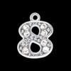 Colgante digital de diamantes de imitación de 15 mm accesorios de joyería DIY llavero digital de diamantes completos ropa mochila colgante de joyería
