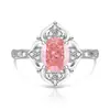 Anillo de Flor de Hielo de Piedra Preciosa Colorida Más Vendido en Transmisión en Vivo para Mujer, Incrustado con Anillo de Pétalo de Diamante de Alto Carbono Deslumbrante, Envío Directo de Una Pieza
