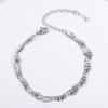 Tobillera de acero de titanio con joyería personalizada de alto nivel, estilo ins de protección ambiental transfronterizo, pulsera de doble capa de acero inoxidable, accesorios de marca de moda para mujer