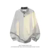 Sudadera de Punto con Cuello Alto a Cuadros Vintage para Hombre, Nueva Colección Otoño 2026, Talla Grande, Holgada, Moderna, Casual, Top de Manga Larga