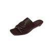 Pantuflas de Diseño Calado para Uso Exterior, Nuevas Sandalias Retro de Piel de Cabra con Tacón de Cuña Arrugado a Mano de 2.5 cm