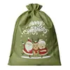 Bolsas de Arpillera Navideñas, Bolsas de Regalo para Fiestas Infantiles, Bolsas de Dulces de Lino con Cordón, Bolsas de Empaque de Regalo de Muñeco de Nieve Navideño
