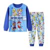 Spot segundo cabelo 2023 Primavera e Outono novo algodão manga comprida roupas domésticas infantis Wang Wang equipe série definir pijamas infantis