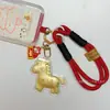 2026 Año del Caballo Lámina de Oro Imitación Llavero de Riqueza Instantánea Accesorio de Dibujos Animados Zodiaco Caballo Adorno Regalo de Año Nuevo Artículo Popular