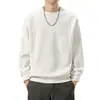 Envío transfronterizo disponible Invierno 2024 Forro polar Sudadera simple juvenil lisa de cuello redondo para hombre Camisa base engrosada Jr