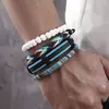 Pulseira Azul Estilo Boho Novo Transfronteiriça Estilo Étnico Trançada Ajustável Colorida com Contas para Mulheres