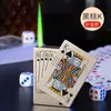 Estilo Popular de Influenciador do Tiktok Isqueiro Inflável de Carta de Baralho à Prova de Vento Chama Verde Novo Isqueiro de Poker de Alta Qualidade Venda por Atacado