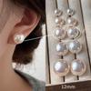 Verano Nuevo Shijia Aretes de Perlas de Pan al Vapor para Mujer Plata de Ley S925 Aguja de Plata Nicho Alta Gama Lujo Ligero Combinación con Todo Personalidad