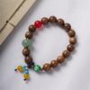 Pulsera de Cuentas de Nanmu Dorado para Hombre y Mujer, Cuentas de Madera, Rosario de Zorro, Joyería Wen Play