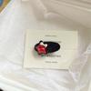 Nuevo retro gatito negro y rojo clip ovalado nicho caricatura japonesa clip para flequillo dulce genial lindo accesorios para el cabello de niña