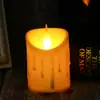 Luzes de Velas em Formato de Gota de Lágrima Conjunto de 3 Peças com 10 Luzes LED Embutidas Velas Eletrônicas para Decoração Luzes Brilhantes para Exterior