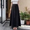 Falda midi marrón para mujer, diseño de otoño, falda de cintura alta en línea A, adelgazante, versátil, elegante, con efecto de caída y dobladillo largo