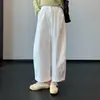 No se Arrugan Fácilmente ~ Pantalones Inteligentes y Elegantes con Corte Relajado, Cintura Elástica, Efecto Adelgazante, Azul Marino y Blanco, Pantalones Casuales Cropped para Mujer H050106