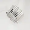 Pulsera Trendy de Patrón de Ola Irregular, Brazalete Liso Abierto, Suministro de Joyería de Gama Alta de Nicho para Comercio Exterior