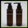 Botella grande de bomba de presión marrón 120 botella de repuesto para hotel botella de desinfectante de manos botella de suplemento de gel de ducha botella de loción corporal