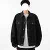 Chaqueta de mezclilla desgastada lavada para hombre, estilo retro simple, adecuada para ir al trabajo, corte holgado, a la moda, moderna, genial y versátil chaqueta casual