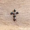 Pendiente de aleación de titanio F136 con forma de gota de agua y circonita, cruz G23 titanio rosca interna circonita labio clavo lengua clavo joyería perforada