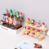 Prateleira de Exposição de Madeira Maciça Prateleira de Armazenamento Mesa Tendência Figura Pop Mart Caixa Surpresa Brinquedo Escada para Suculentas