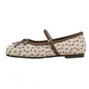 Zapatos Mary Jane Florales Estilo Bosque para Mujer 2026 Primavera Nuevos Estilo Ballet Versátiles de Correa Única Boca Baja Planos