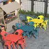 Sillas de Plástico para Exteriores Mesas y Sillas para Puestos de Comida de Mercado Nocturno Sillas con Respaldo Engrosado Protección Solar Impermeables Mesas y Sillas para Barbacoa en Restaurantes Interiores