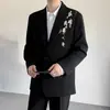 Chaqueta de Traje Casual de Lujo de Alta Gama Bordada con Lentejuelas para Primavera y Otoño para Hombre, Elegante Traje de Rendimiento de Moda
