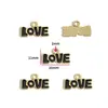 Accesorios para Joyería de Aleación DIY Letra Inglesa Amor Etiqueta Esmaltada Colgante Redondo Pulsera Llavero Collar Encanto
