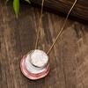 Collar de flor geométrica de esmalte de alta gama para mujer, de venta caliente transfronteriza, que combina con todo, con colgante de flor irregular al por mayor