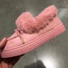 Suelas de poliuretano invierno punta redonda suela gruesa terciopelo acolchado cálidas zapatos de algodón botas de nieve para mujer zapatos Bean comercio exterior talla grande