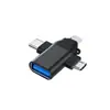 Adaptador OTG es Adecuado para Apple Tipo C y Android Tres en Uno Convertidores para Conectar Teclado, Ratón y Computadora USB 3.0