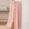Venta al por mayor transfronteriza del fabricante Pantalones de lana de punto liso engrosados de cintura alta 100% lana australiana para mujer, grandes cantidades en stock