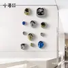 Pingente de Parede Simples de Resina Dourada e Prateada Galvanizada em Forma de Gota de Água Decoração Suave para Parede de Fundo de Hotel, Clube, Restaurante, Sala de Estar Decoração de Parede de Pedras