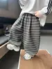 Q105 Pantalones de Linterna de Otoño para Niños Nuevo Bebé Rayados Casuales Sueltos Pantalones Harem Pantalones Deportivos Elegantes para Niños