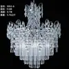 Nuevo Estilo Salón de Bodas Arte de Hierro Plateado Galvanizado Cristal Araña Pabellón de Ceremonia Luz de Techo Accesorios de Boda Decoración Acrílica