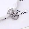 Oso de Diamante de Dibujos Animados Sencillo Accesorios de Joyería con Lazo Colgante para Collar DIY Colgante para Coche En stock Venta al por mayor