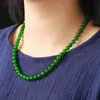 Collar de Jade Verde Natural de Taiwán de Fábrica de Origen, Cadena Mom Color Jadeíta, Cadena de Torre Verde Espinaca, Cadena para Clavícula de Cuentas de Jade