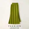 Falda Verde de Estilo Lujo Ligero y Elegante para Mujer Verano 2026 Nueva de Cintura Alta Adelgazante Fluida Versátil Falda Cola de Pez