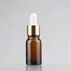 Botella de Aceite Esencial Marrón de 10 ml, Botella de Vidrio Marrón Opaca con Gotero, Botella Gotero para Muestras de Prueba, Lista para la Venta
