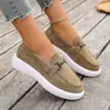 Comercio Electrónico Transfronterizo Tallas Grandes Primavera/Otoño 2026 Nuevos Mocasines de Suela Gruesa Estilo Europeo/Americano Moda Zapatos Slip-on Casuales para Mujer