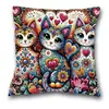 Funda de Alpaca Linda de Amazon Transfronteriza Funda Suave de Felpa Corta para Cojín de Sofá Decoración para Mesita de Noche de Coche