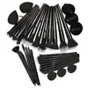 Set de 30 Brochas de Maquillaje Transfronterizo, Set Completo Negro de Brochas para Pestañas y Sombras de Ojos, Brocha para Polvo de Cerdas Suaves, Brocha de Doble Punta de Alta Gama