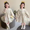 Vestido Bordado con Cuello Floral para Niña, Moda Nueva Primavera y Otoño 2026, Vestido de Princesa Elegante para Niña Pequeña