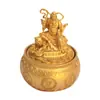 [Fábrica de Origen] Adorno de Cuenco del Tesoro Giratorio de Aleación de Wu Cai Shen Zhao Gongming - Regalo Propicio para Apertura de Negocio o Inauguración de Casa